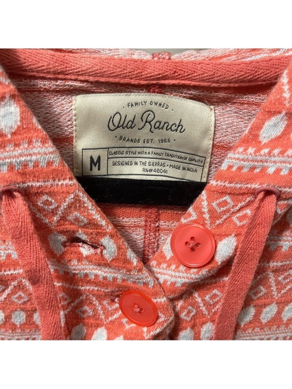 Coral Patterned Hooded Women's Top - Picture 2 of 5